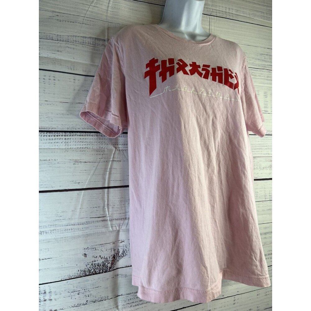 Thrasher Magazine Godzilla Logo Light Pink Womens Skateboard T-Shirt Size L - Picture 2 of 10